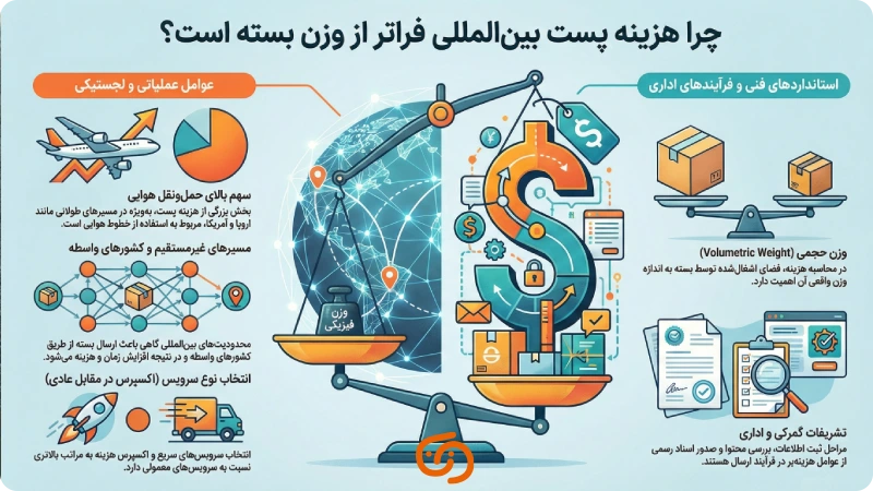 چرا هزینه پست به خارج کشور زیاد است؟